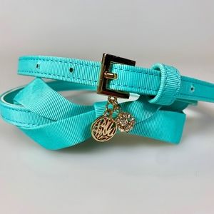 Lilly Pulitzer Turquoise Skinny Belt Charm Buckle
